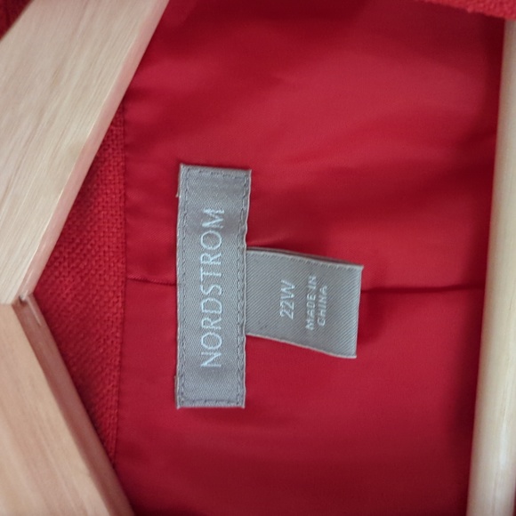 NWOT Nordstrom Coral Single Button Silk Blazer - Picture 4 of 6